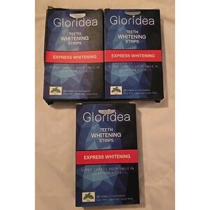 LOT OF 3 Gloridea Teeth Whitening Strips 28 Strips Per Box MINT Exp 1/24/26